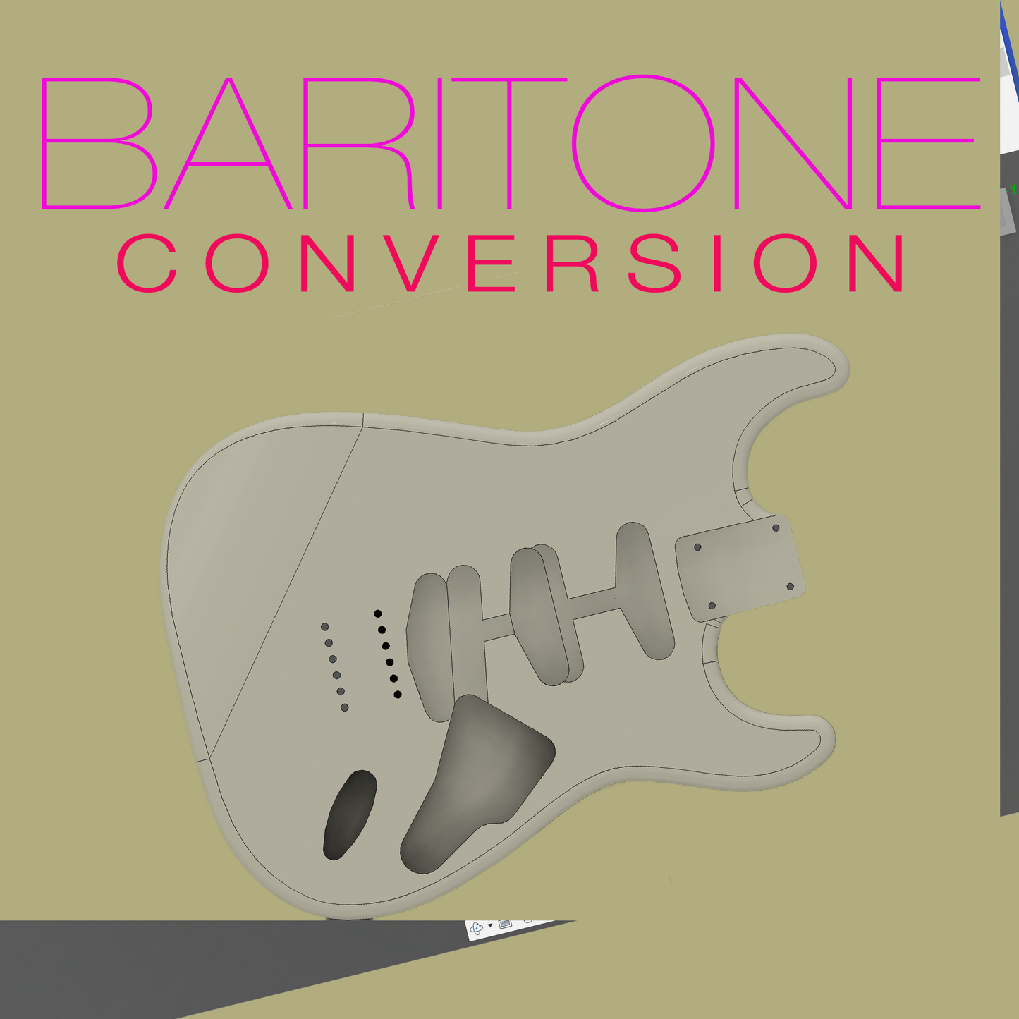 Baritone Conversion Strat Body FUSION 360 File