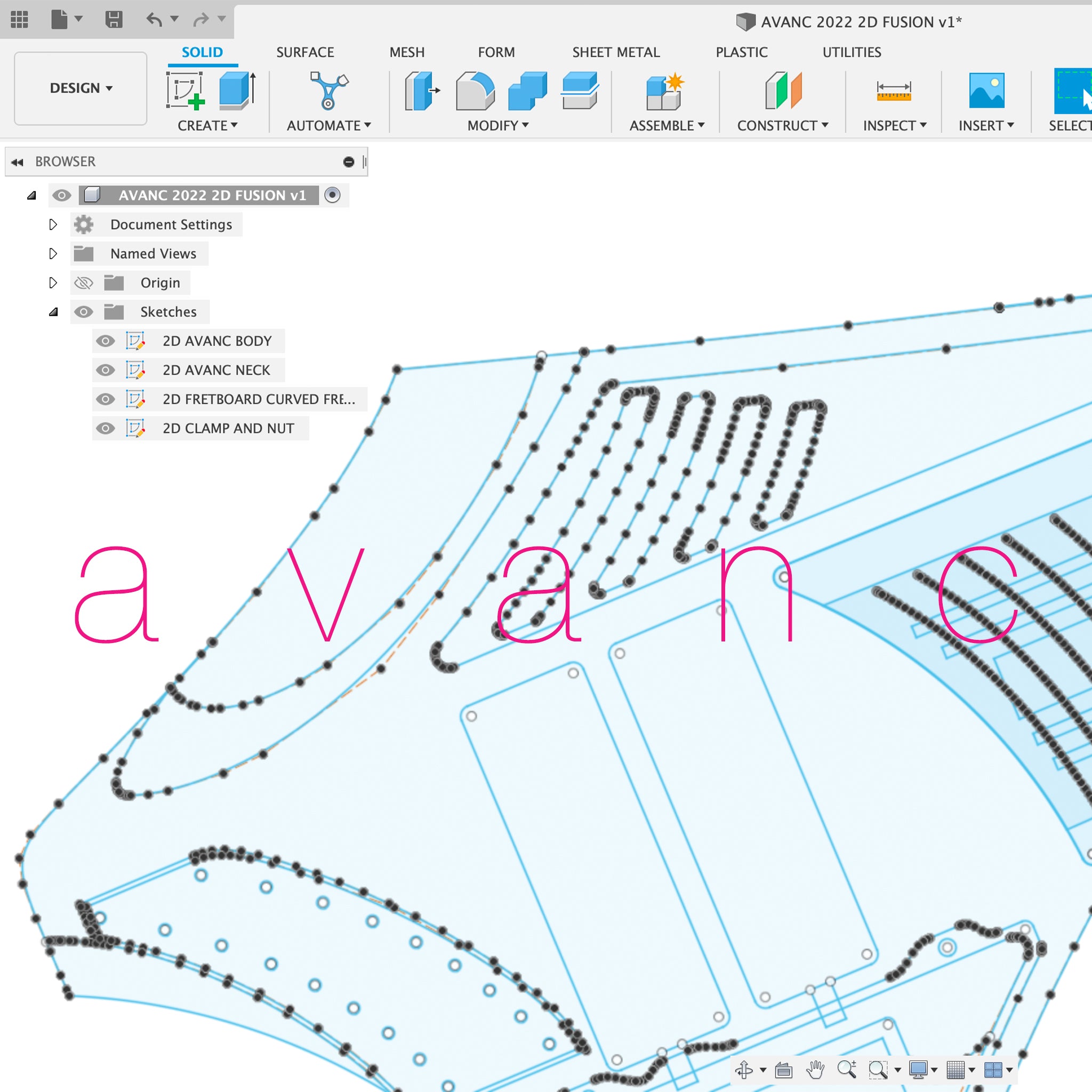 AVANC 2D Fusion 360 Sketches – Who Wants Honey